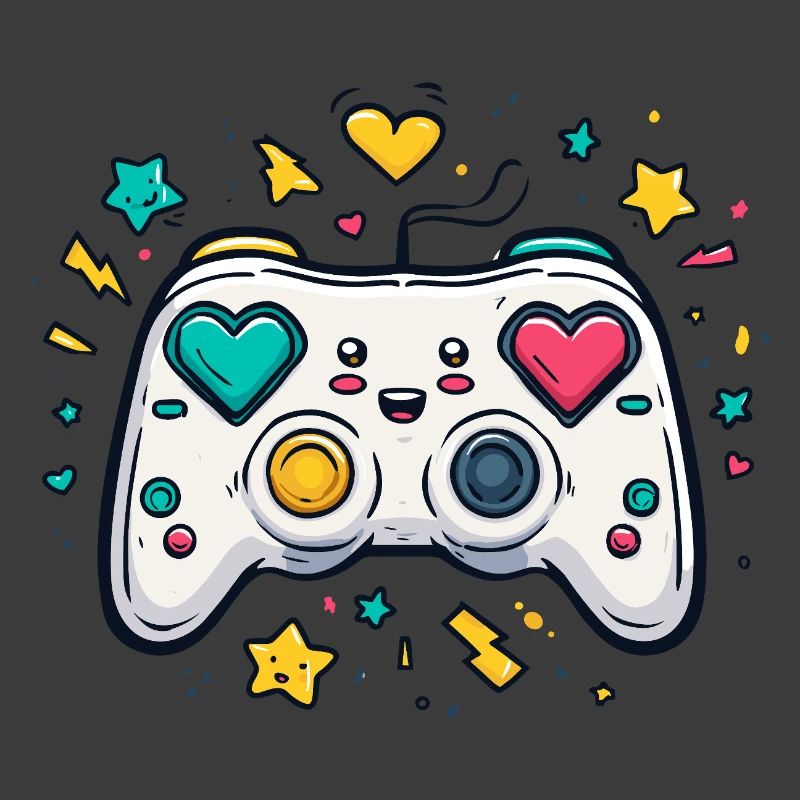 Herzcontroller Neon Spieldesign