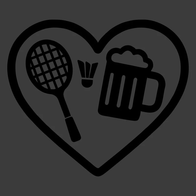 Heart Badminton Beer