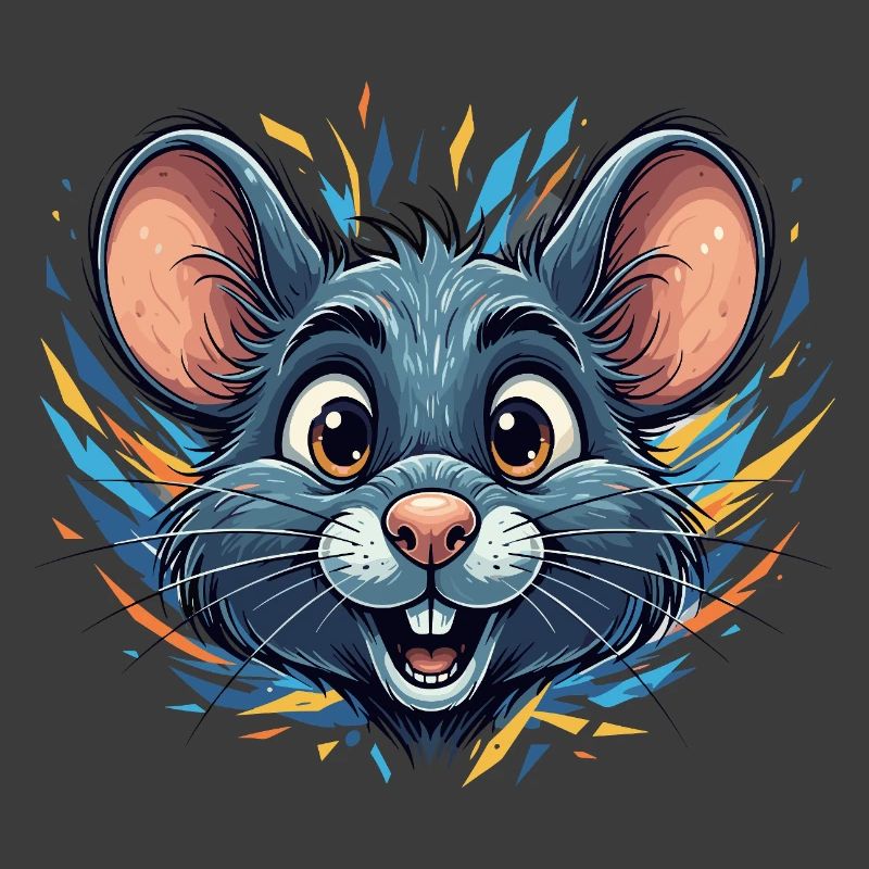 Fröhliche Ratte im Farbfeuer
