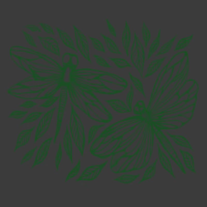 Libellules et feuilles Botanique