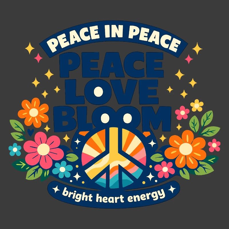Peace Love Bloom Flowers Peace Boho Statement