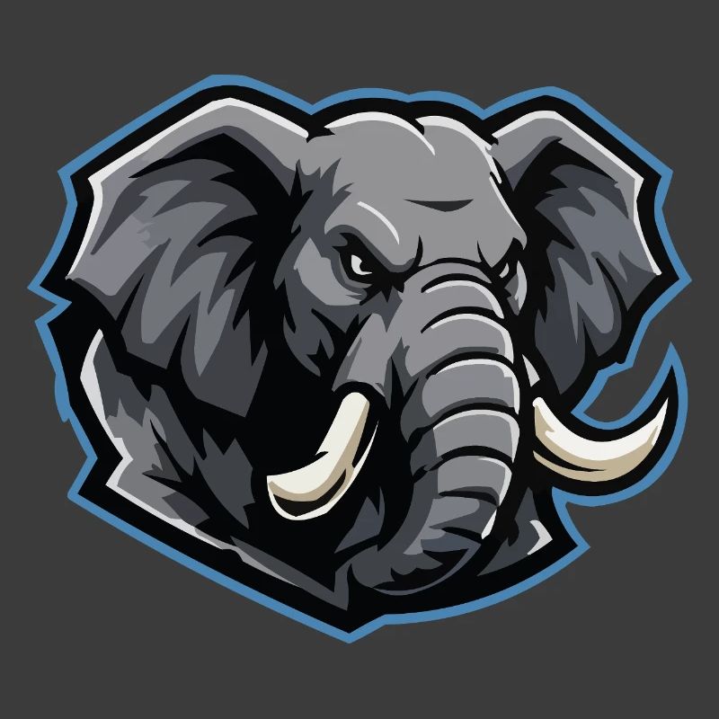 Elefantenkopf Maskottchen-Logo