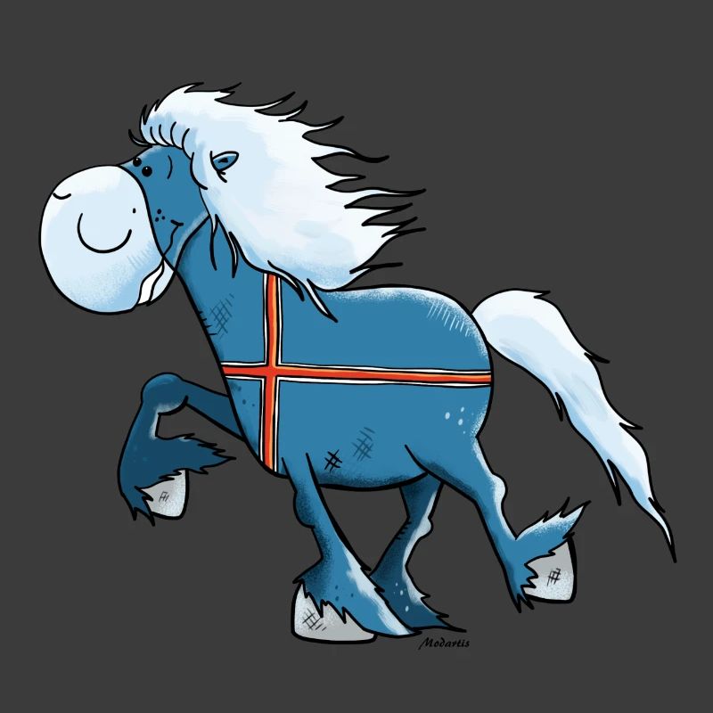 Isländer mit Flagge