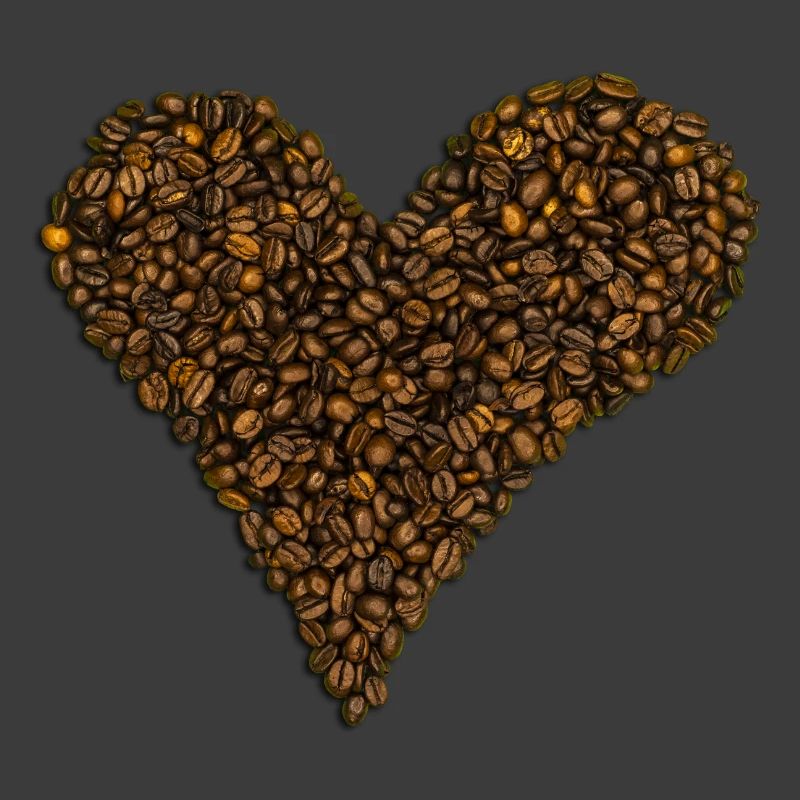 Ein Herz aus Kaffeebohnen