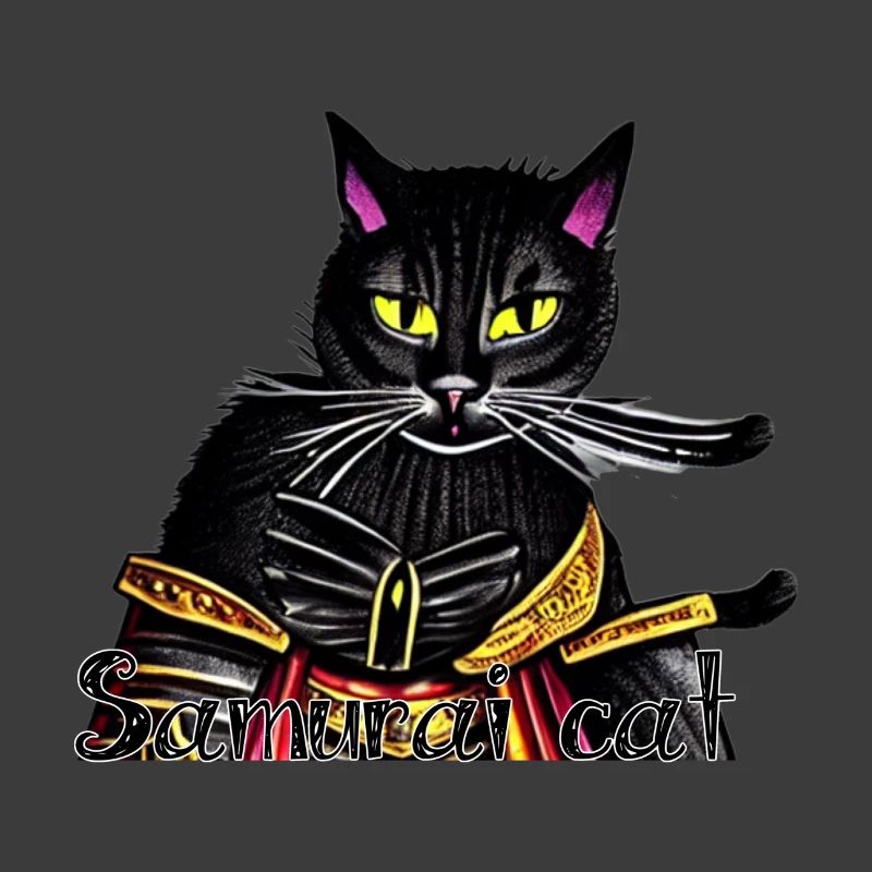 Samurai-Katze mit Goldrüstung
