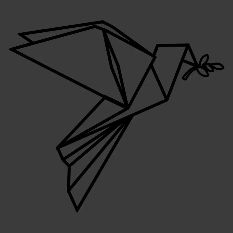 Origami-Friedenstaube transparent