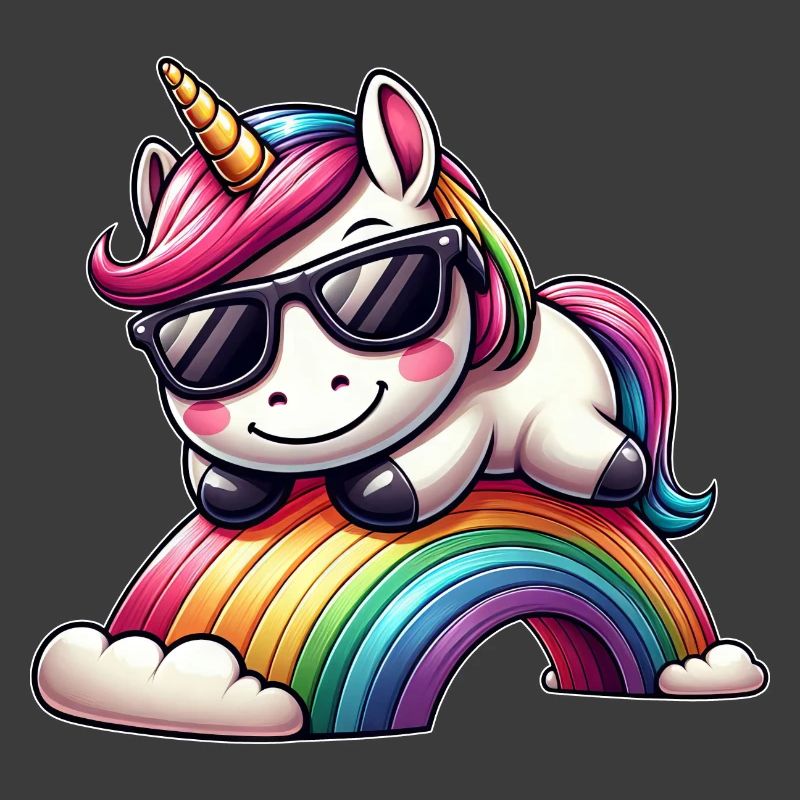 Cool Unicorn Rainbow Sunglasses Clouds