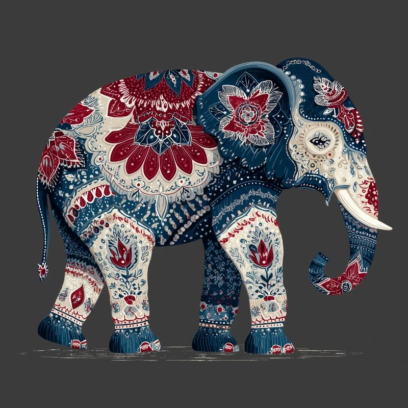 Indigoblauer Elefant