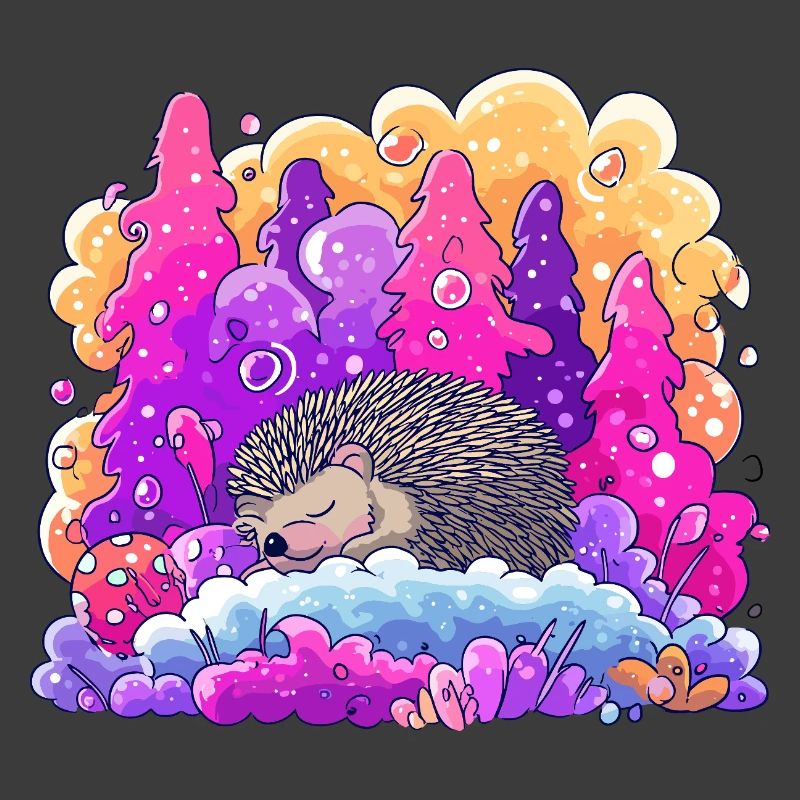 Schlafender Igel im Neonwald