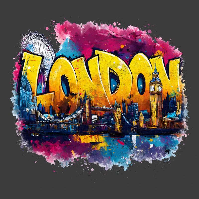 LONDON Graffiti Skyline Splash