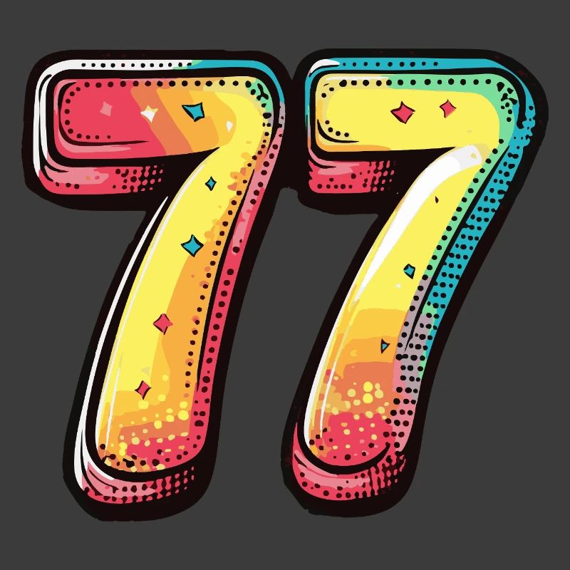 77 Zahl Bunt