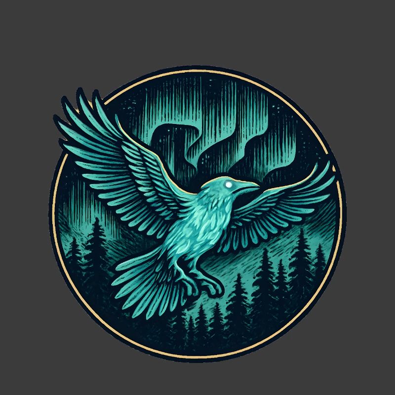 Rabe im Nachtwald-Emblem