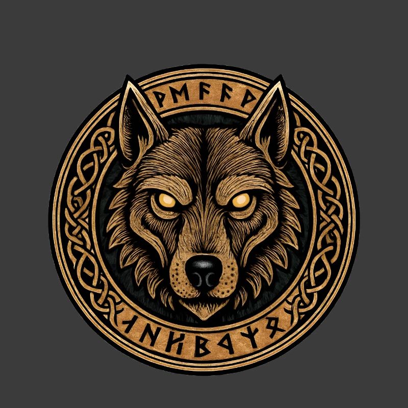 Wolfsring-Emblem mit Runen