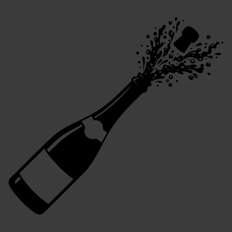 Sparkling Bottle Pop Silhouette