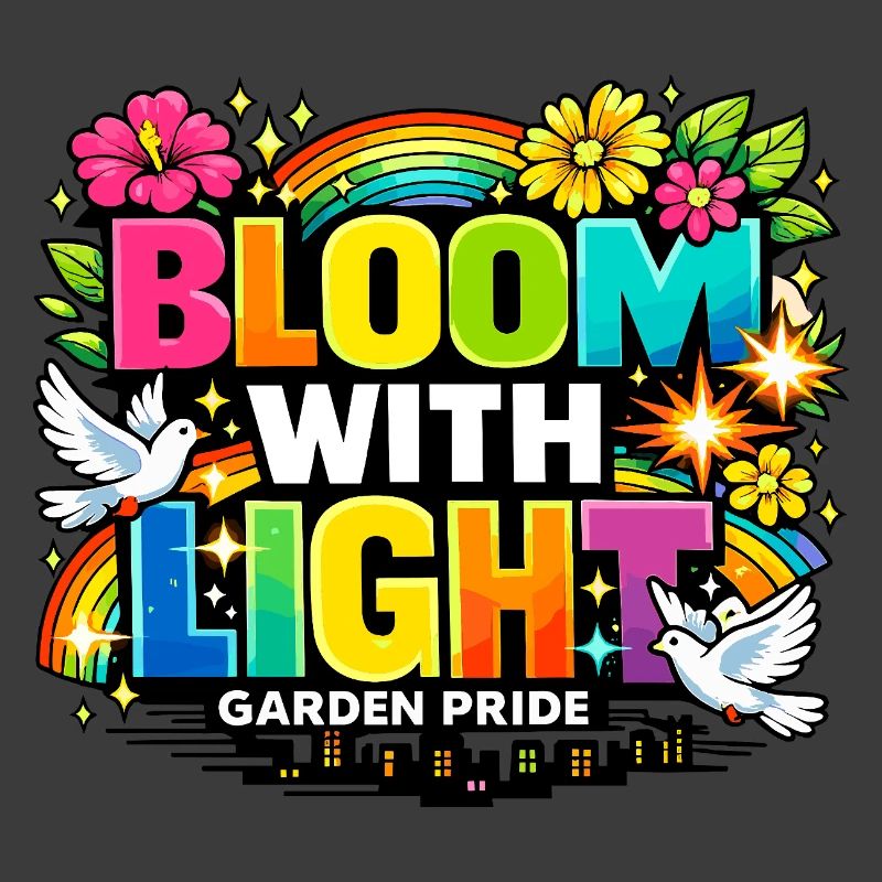Déclaration florale de fierté de jardin Bloom With Light