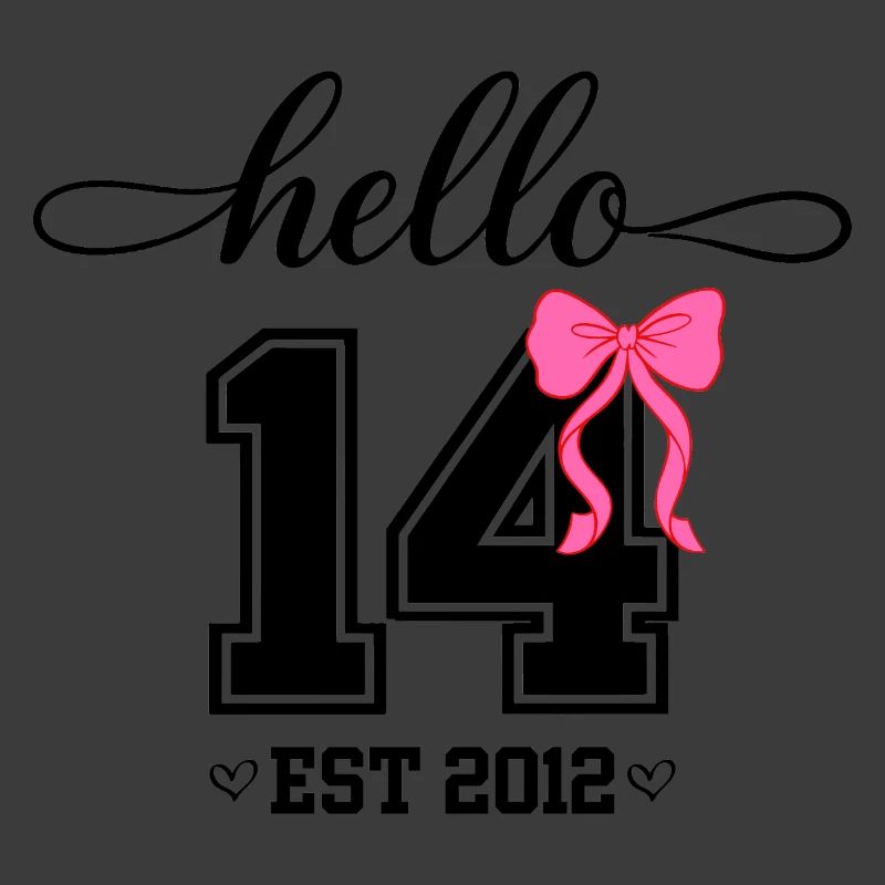 Hello 14 Est 2012 Mädchen Geburtstag Design