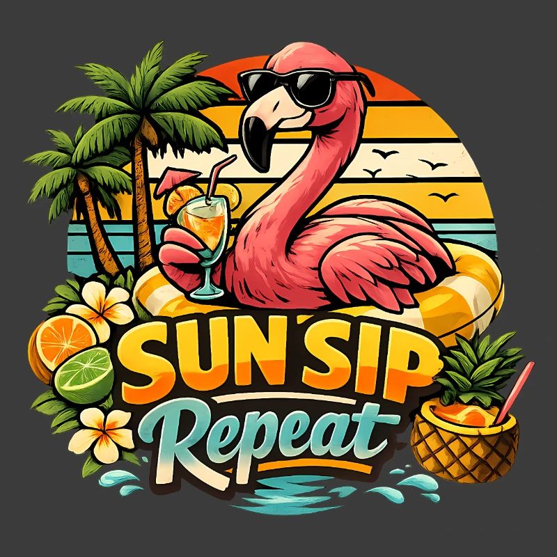 Flamingo Sommer Urlaub Sun Sip Repeat