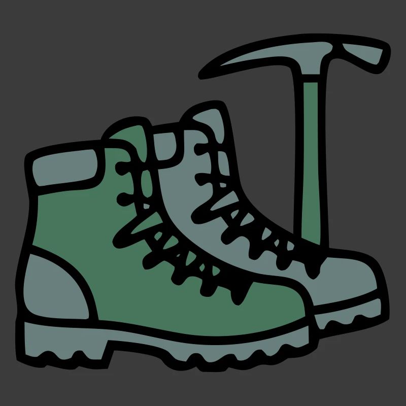 Wanderschuhe Eispickel Bergsteiger Alpen Wanderer