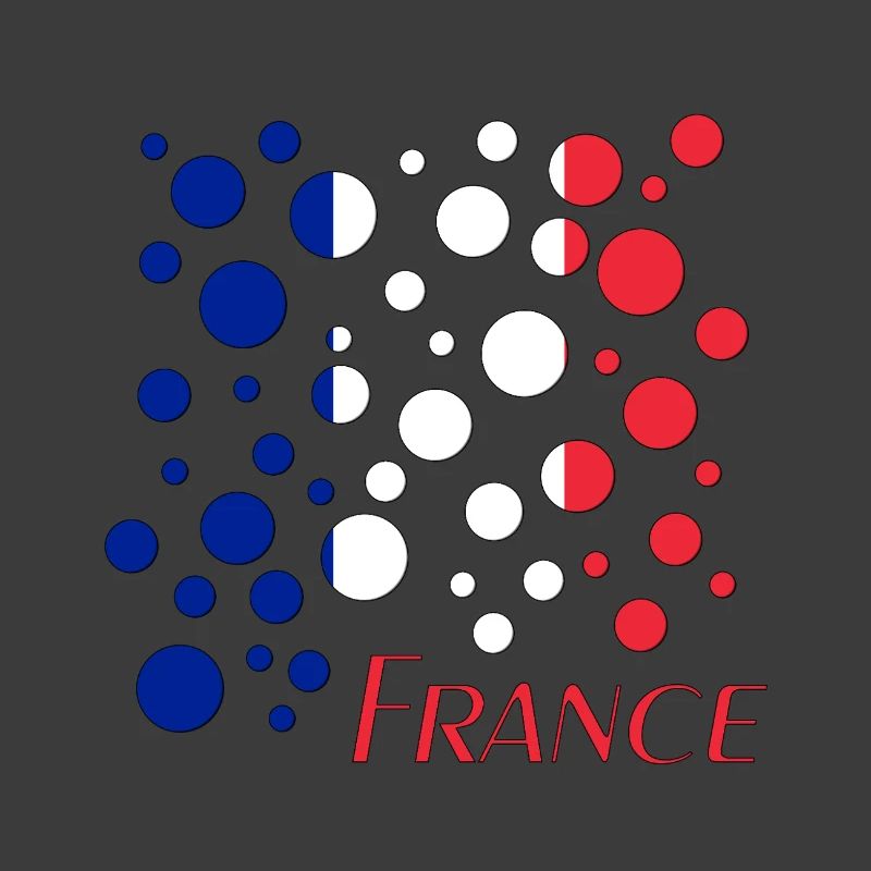 France Dot Pattern Flag