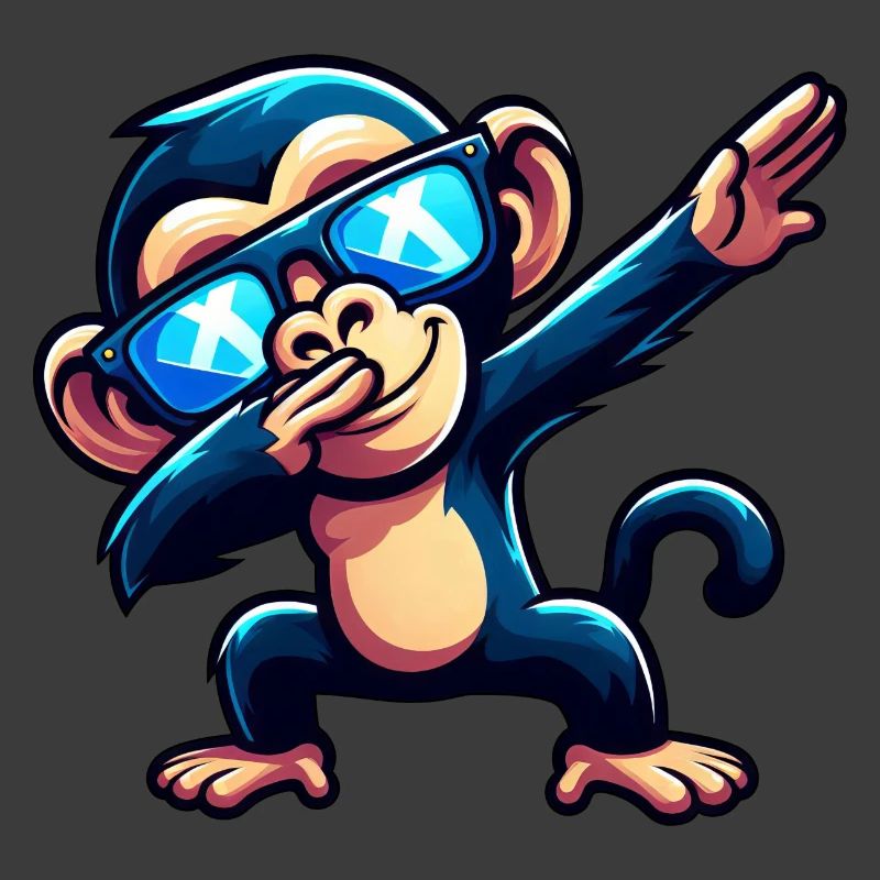 Chimpanzee Dab Cool Sunglasses Rainbow