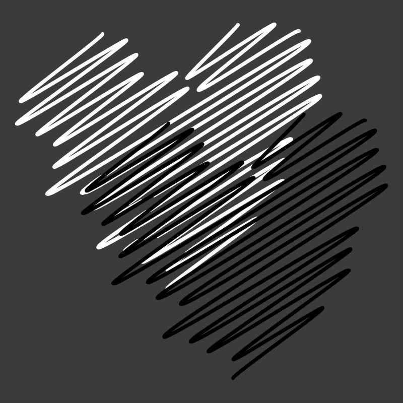 Two Hearts Scribble