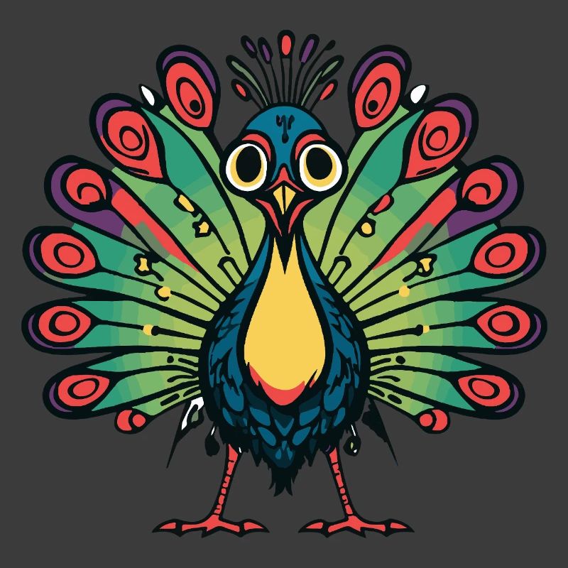 Peacock Bird Halloween Comic Funny