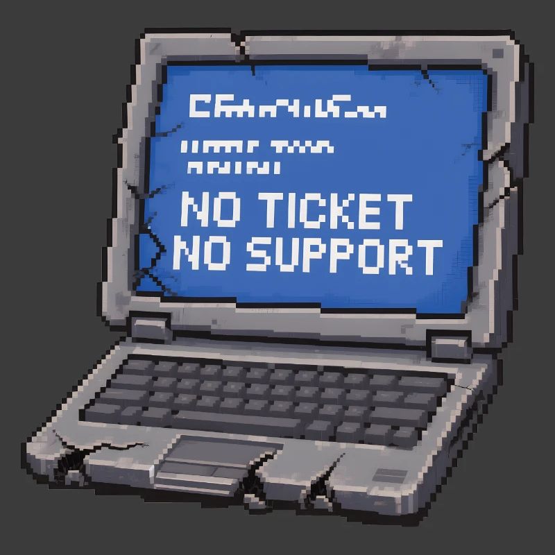 Pas de ticket, pas de support Admin IT Spruch