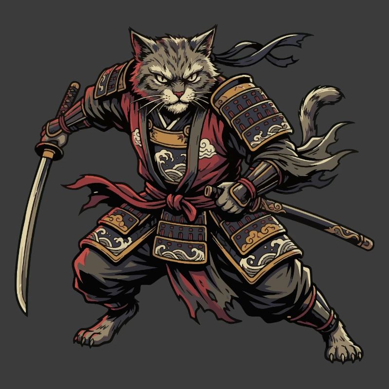 Katzen-Samurai Krieger