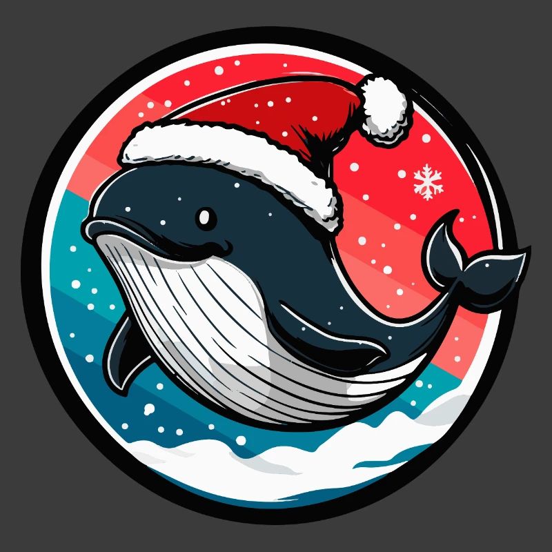 Wal mit Santa-Hut