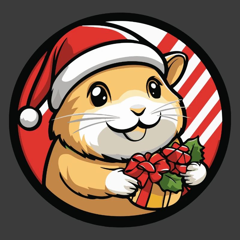 Hamster mit Weihnachtsgeschenk