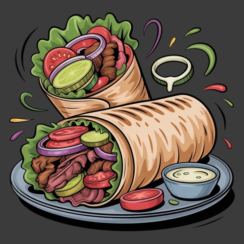 Bunte Gemüse-Wrap Kunst