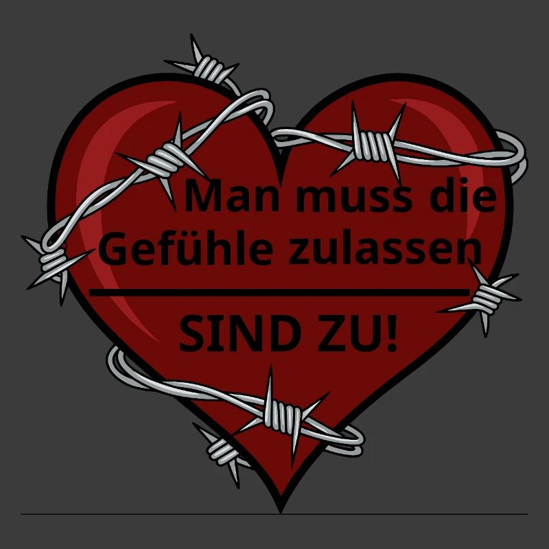 Sarkastisches Herz mit Stacheldraht