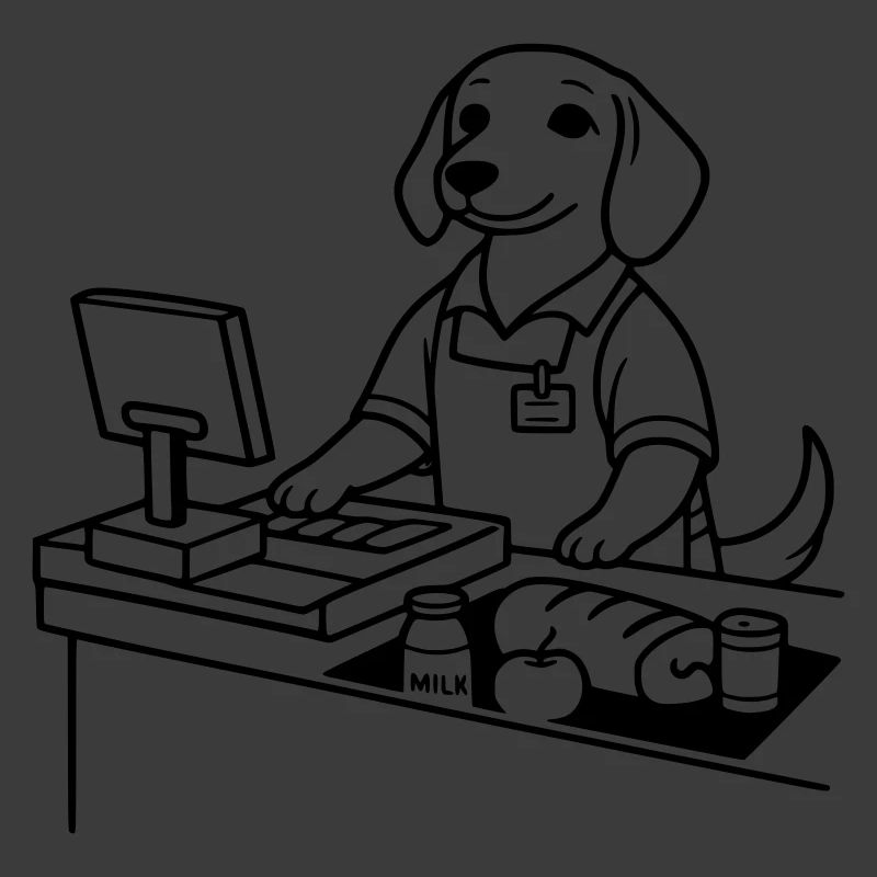 supermarkt hund kassierer