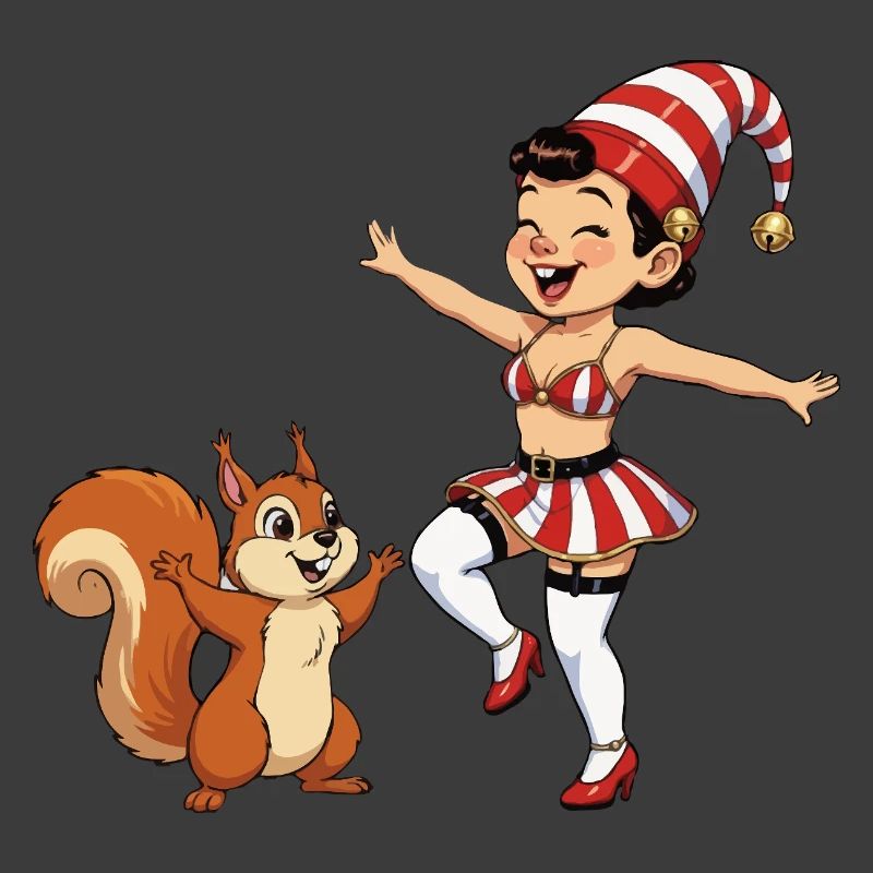 Leprechaun-Mädchen mit Eichhörnchen