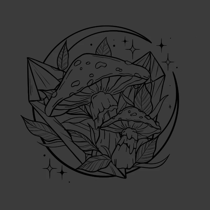 Witchy Toadstool with Magic Crystal