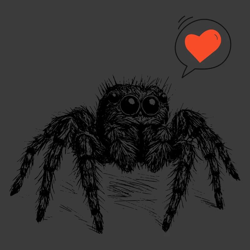Jumping spider with heart