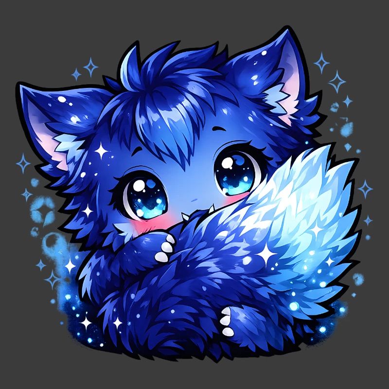 Blauer Eisfuchs Chibi-Design