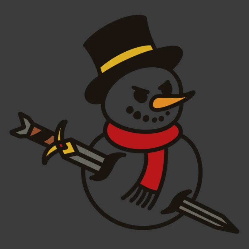 Aggressiver Schneemann mit Messer
