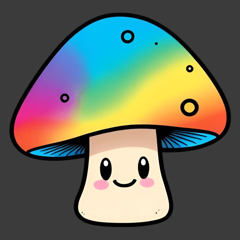 Kawaii Regenbogenpilz Design
