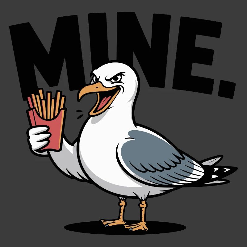Grumpy Seagull mit Pommes