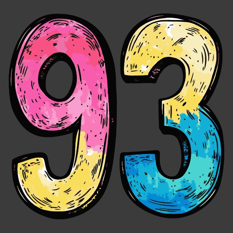 93 Zahl Bunt