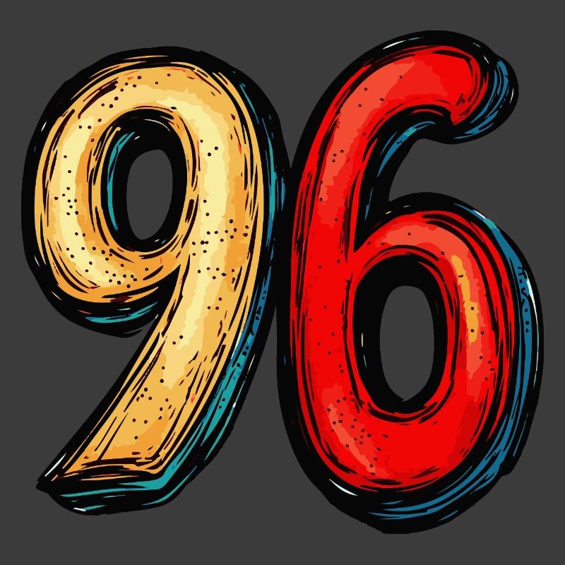 96 Zahl Bunt