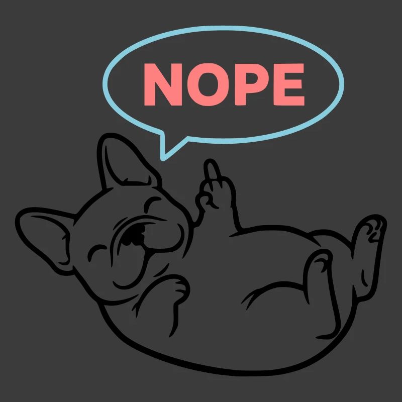 Frenchie Hund Nope Comic Bunt