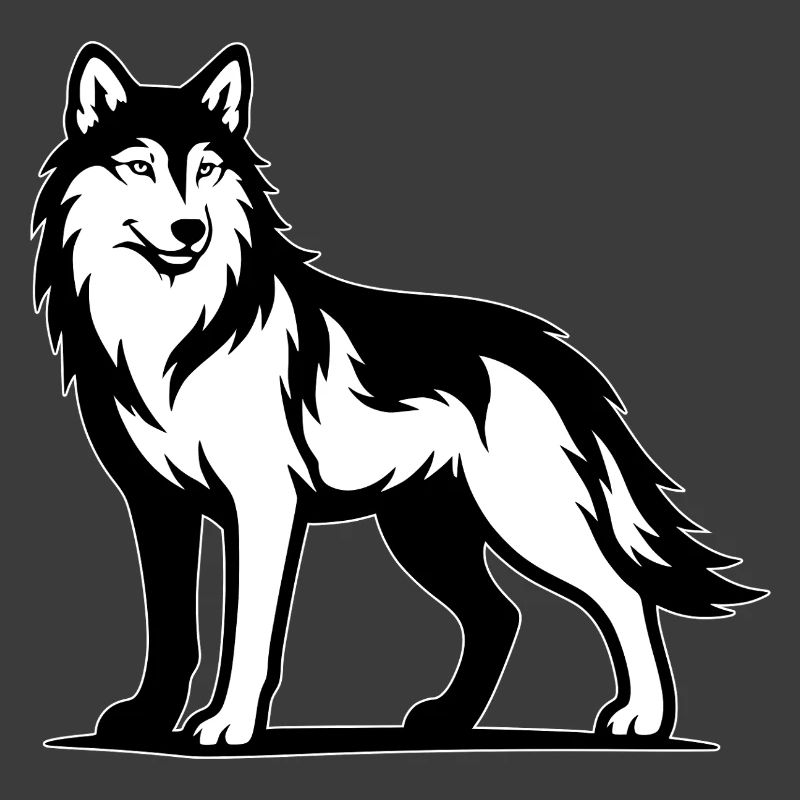 Wolf Portrait schwarzweiß