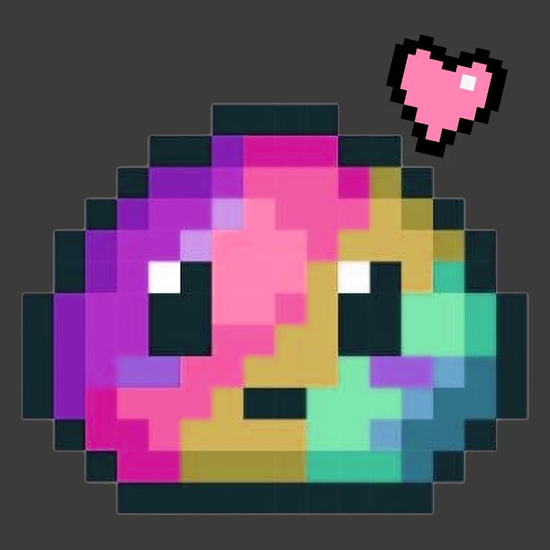 Pixel Farbexplosion Herz 8 Bit Retro Style 