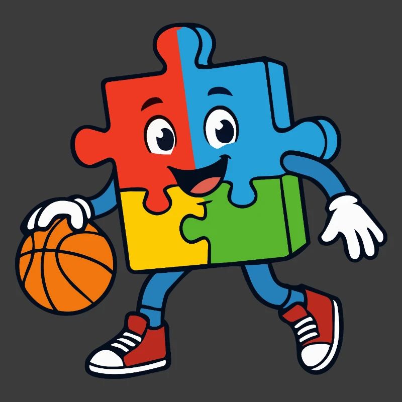 Buntes Puzzlestück Dribblings Basketball