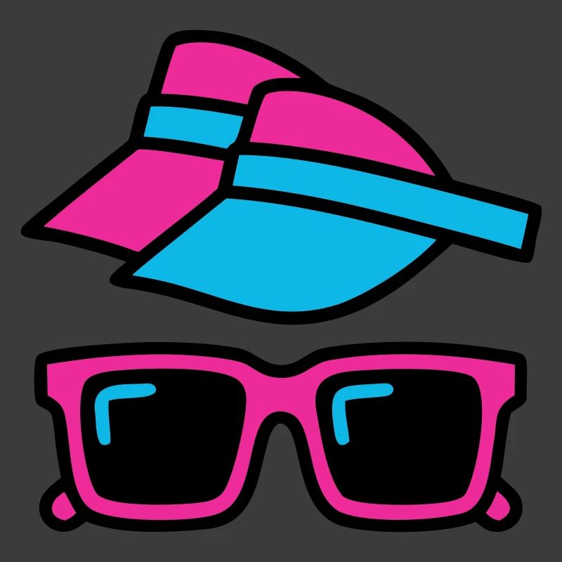 80er Sonnenblende Brille Set