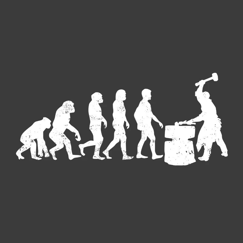 Schmied evolution geschenk schmiedekunst hammer