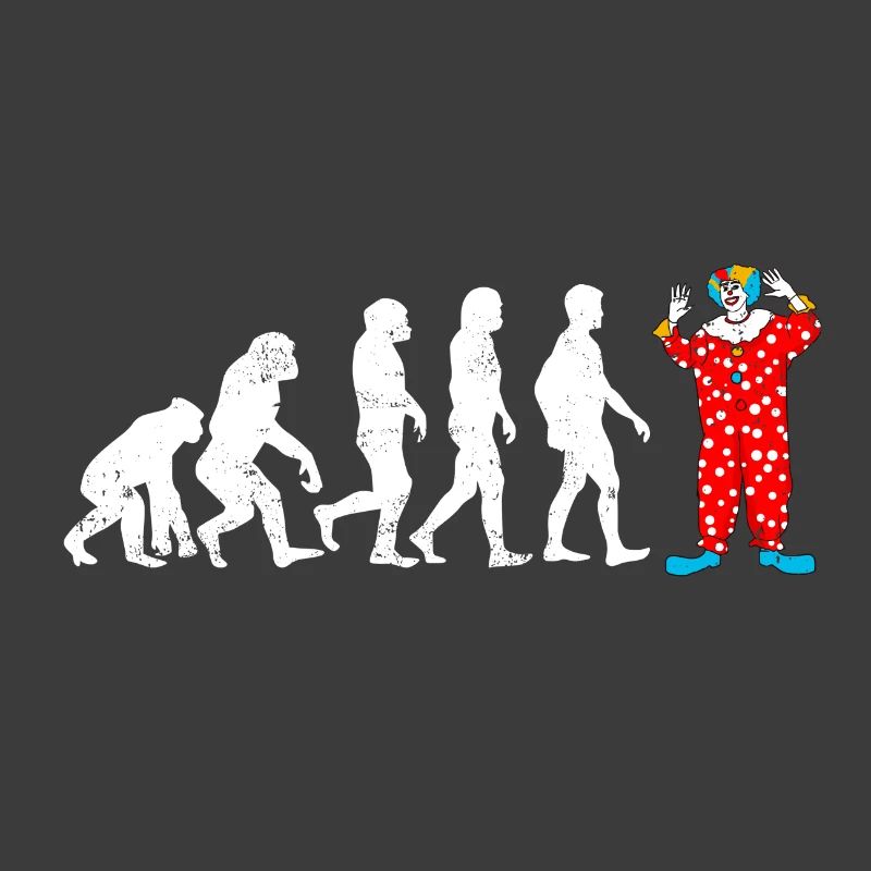 Clown evolution gift funny circus panthomime