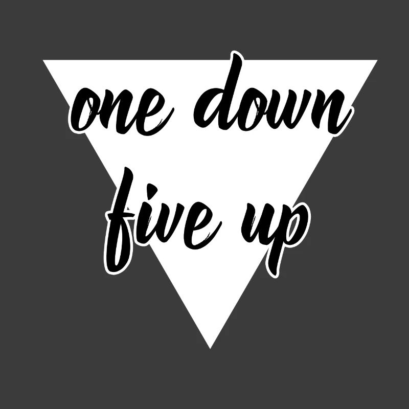 One Down Five Up design white